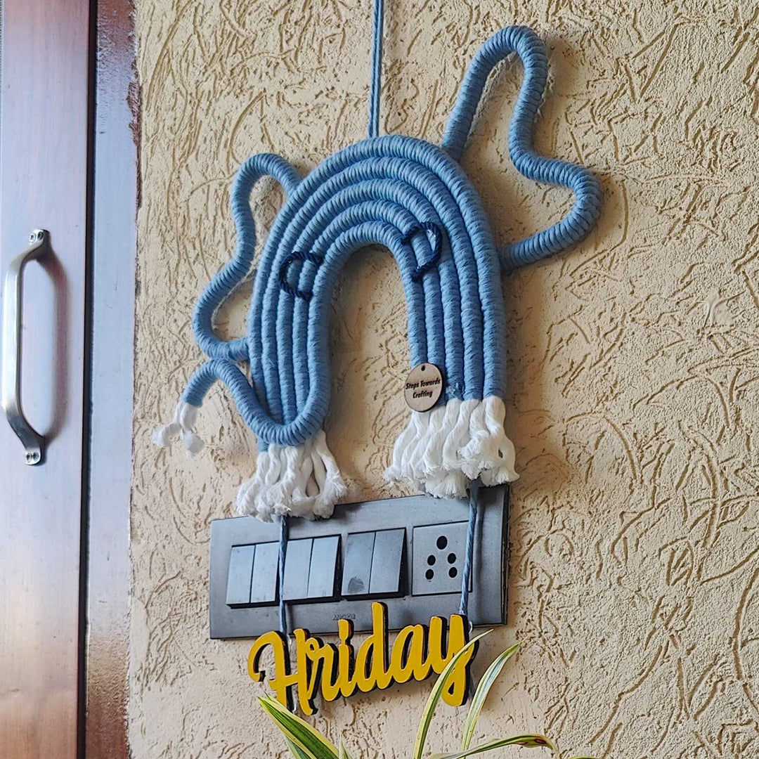 Personalized Macrame Elephant Theme Kids Name Plate