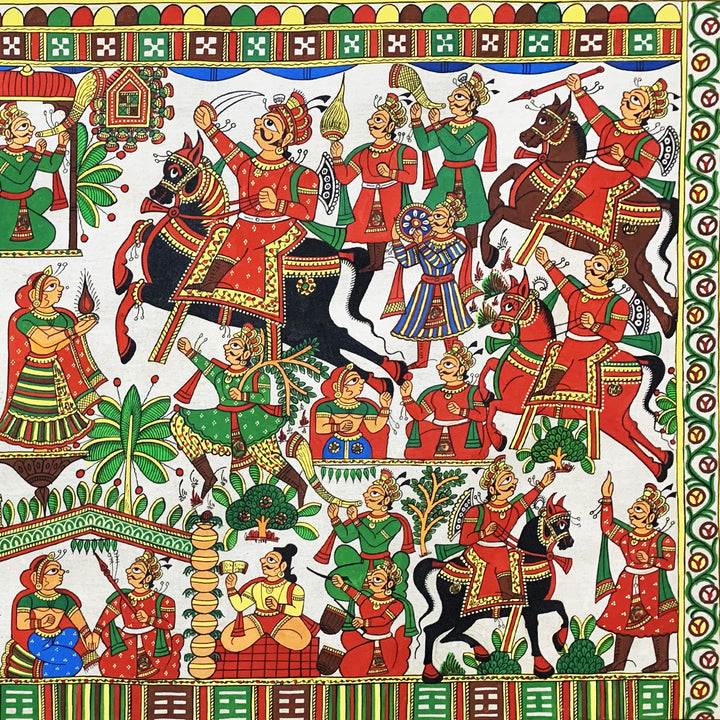 26 X 40 Inch | Story of Pabuji Paper Phad Painting
