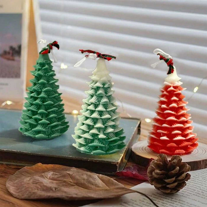 Handmade Curve Tree Soy Wax Candle For Christmas Decoration