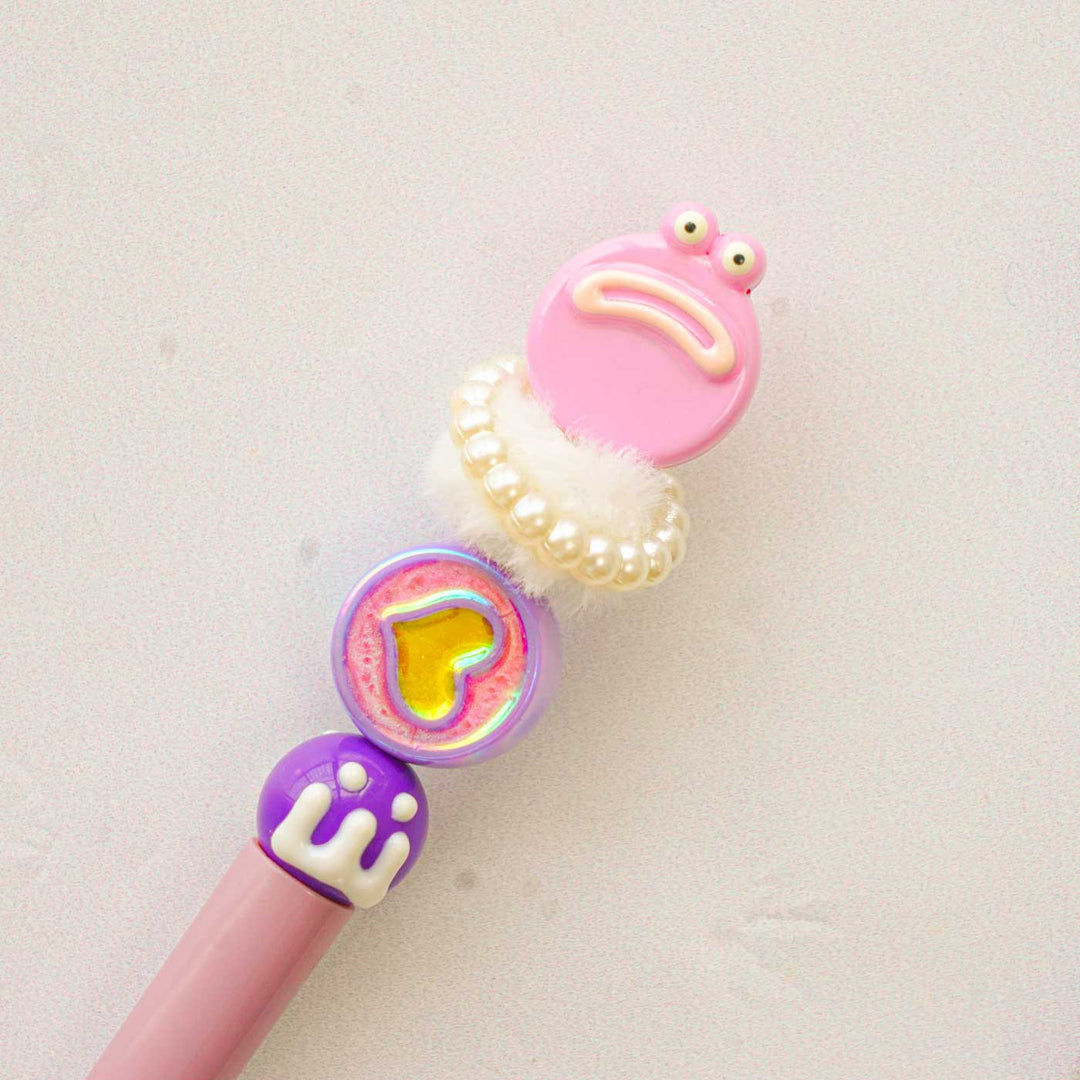 Cute Character "Pink Frog" Topper Pen For Kids