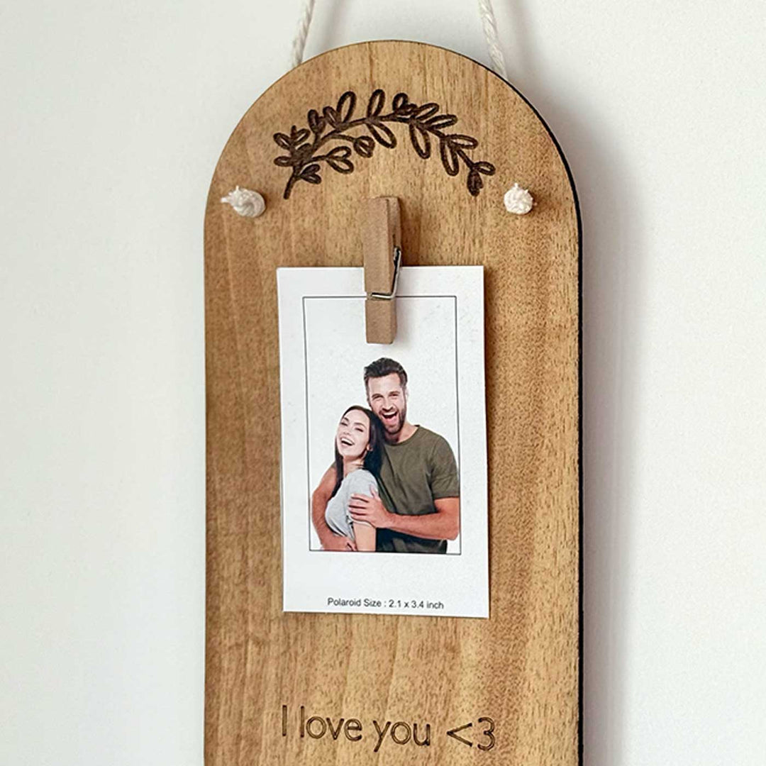 Photo Personalized "I Love You" Wooden Wall Hanging