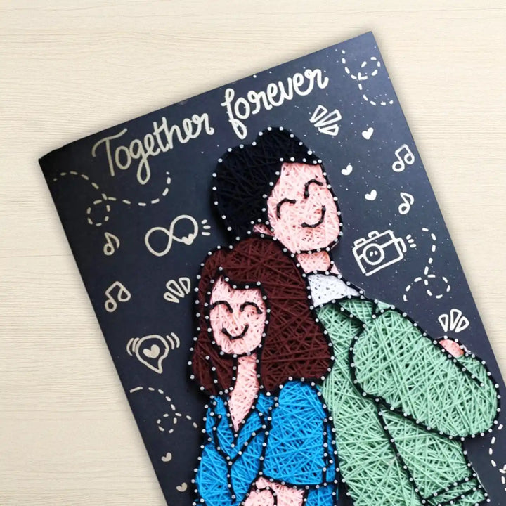 Personalized Handmade String Art Our Bond Illustration Mdf Wood Decorative Plaque For Siblings