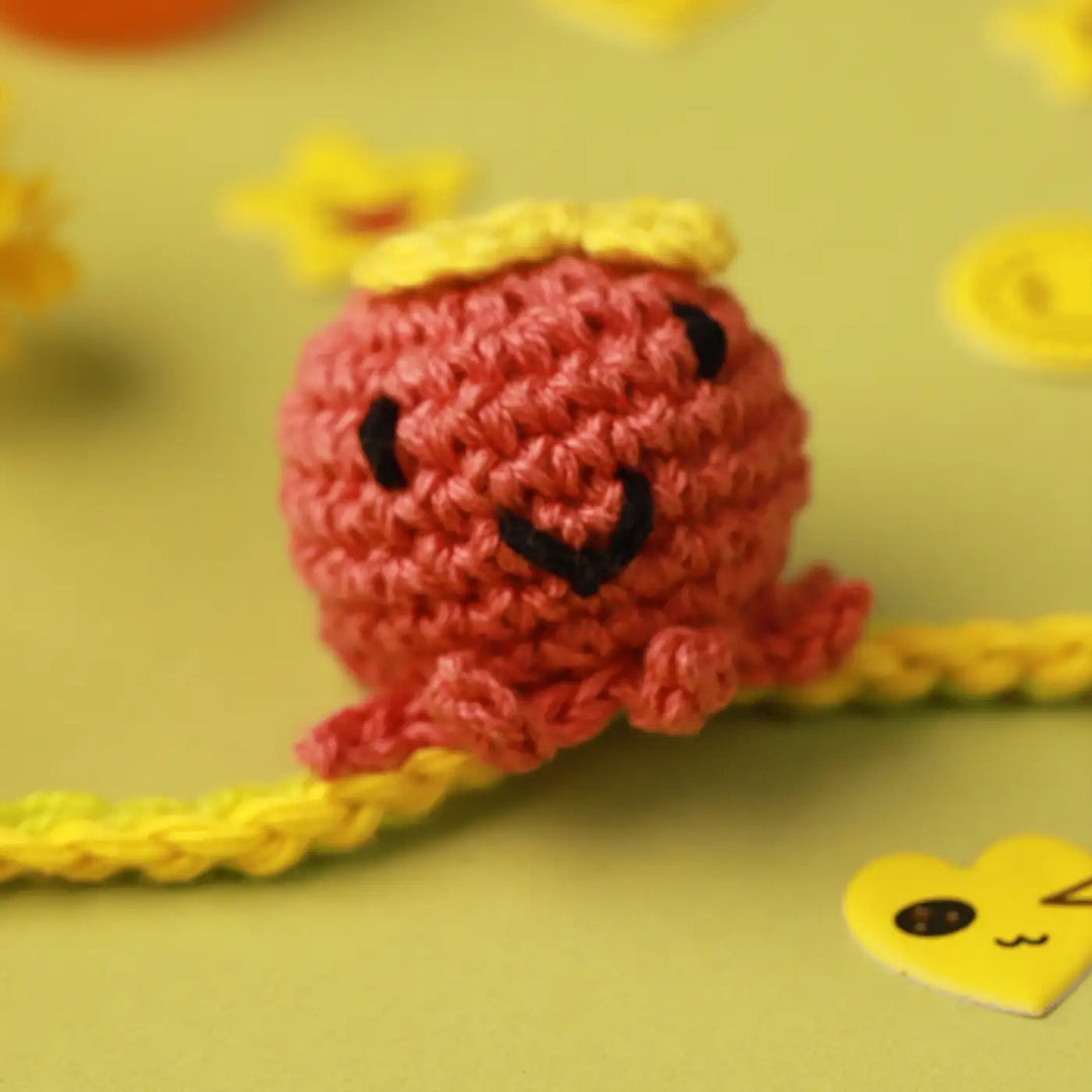 Handmade Cute Octopus Kids Rakhi With Roli Chawal