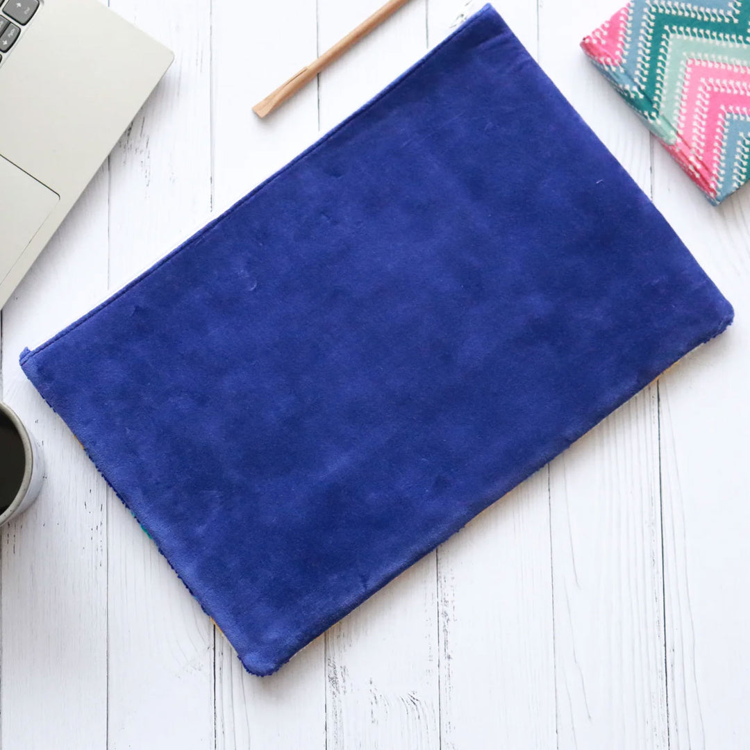Hand Embroidered Evil Eye Cotton Tablet Sleeve | 8 x 6 Inch
