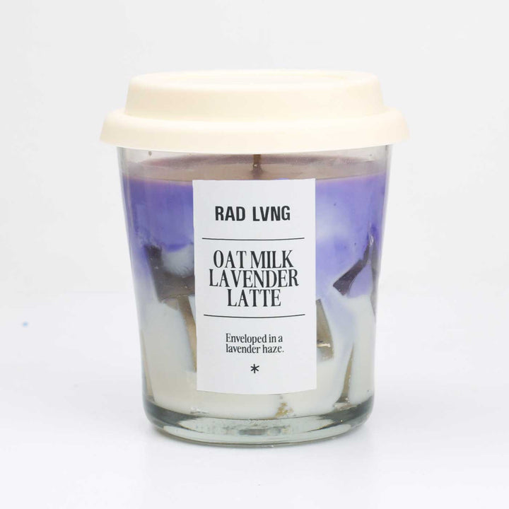 Hand Poured Oat Milk Lavender Latte Grande Scented Soy Wax Candle