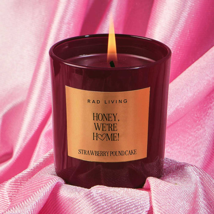 Hand Poured Honey, We’re Home Strawberry Pound Cake Scented Soy Wax Candle