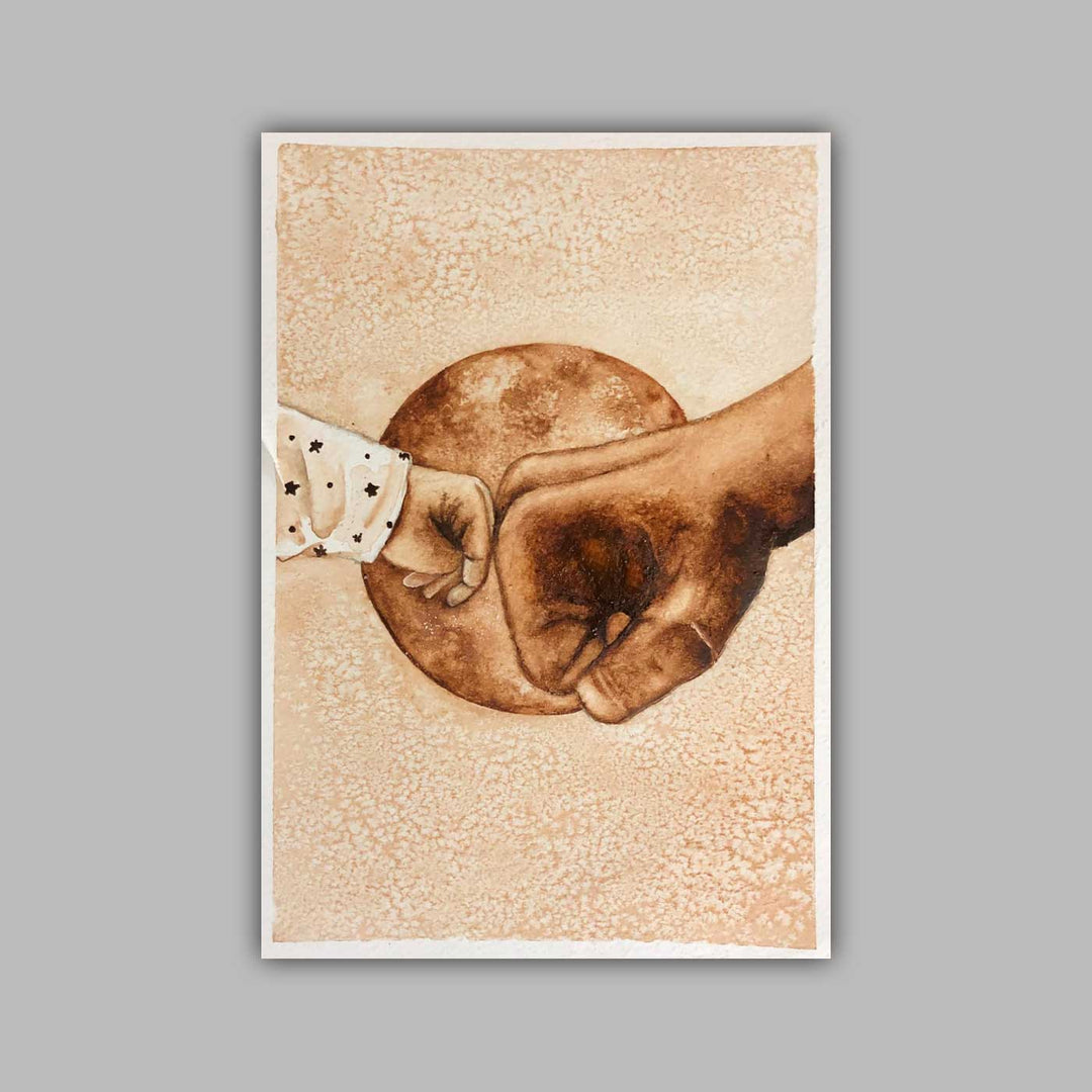 6 x 8.5 Inch | Handmade Paper Pitah Coffee Painting