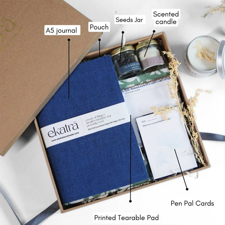 Eco-friendly Handmade Blue Solid Gratitude Hamper