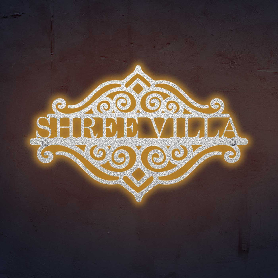 Personalized Laser Cut Sleek Design Steel Name Plate