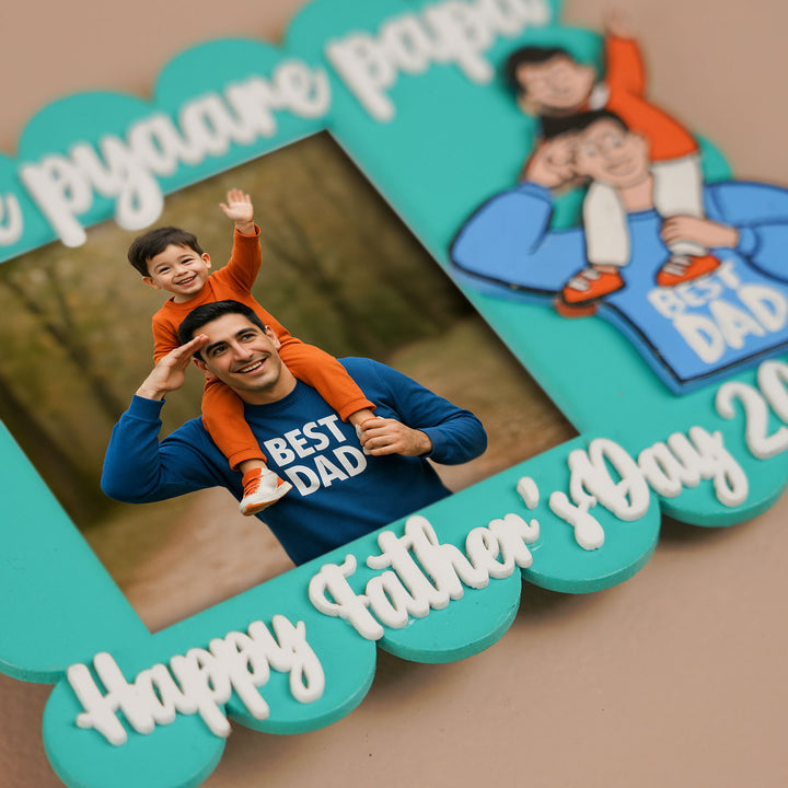Photo Personalized Polaroid Theme MDF Wood Fridge Magnet For Fathers