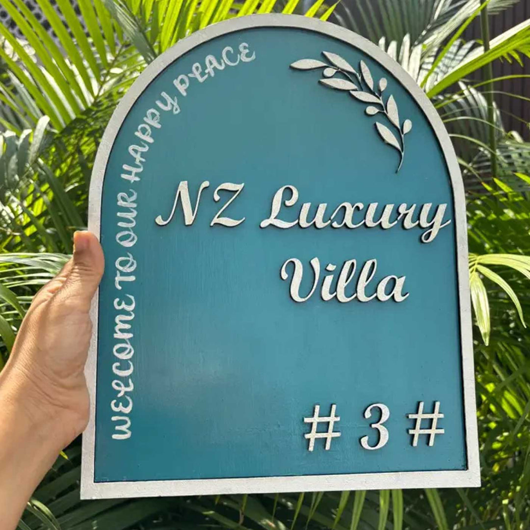 "Royale Luxe" Handcrafted Personalized Wooden Name Plate For Home