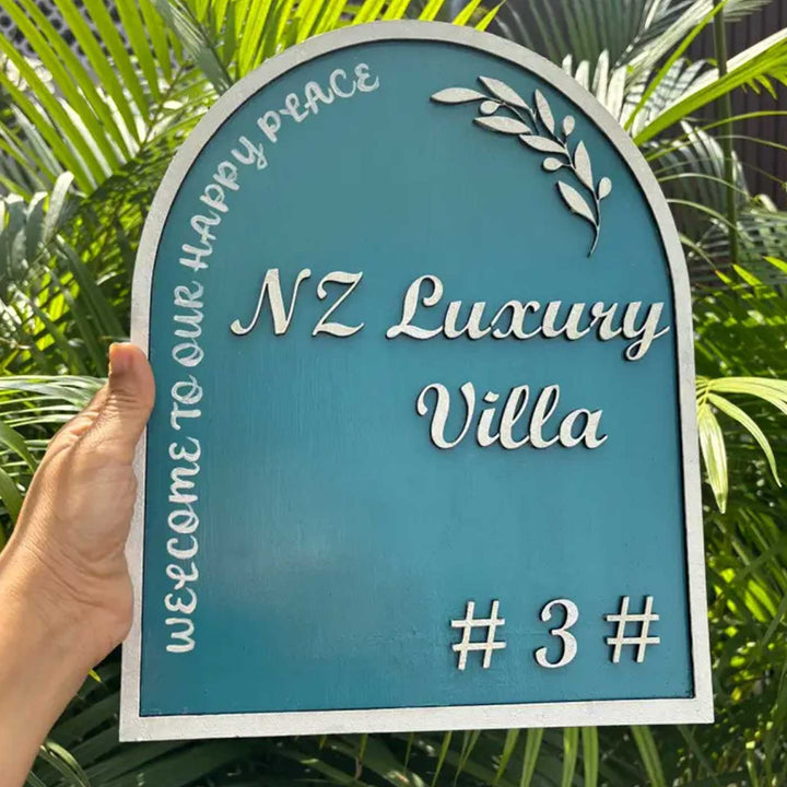 "Royale Luxe" Handcrafted Personalized Wooden Name Plate For Home