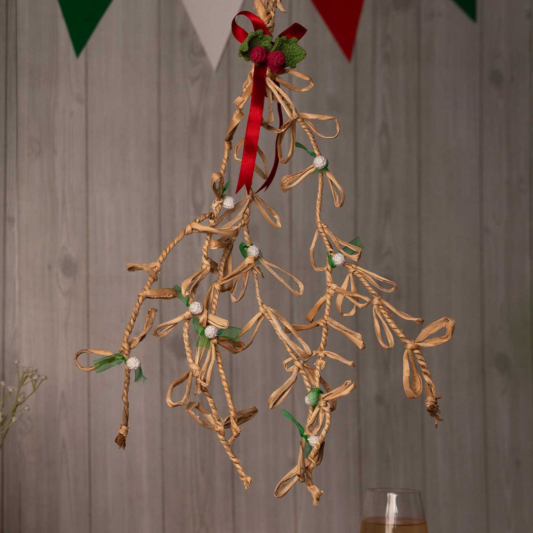 Handmade Banana Rope Mistletoe Hanging Ornaments