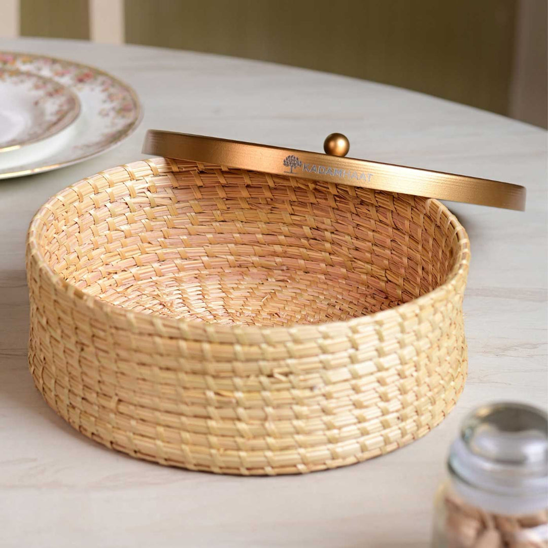 Handmade Ecofriendly Grass Weaving Minimalist & Rustic Elegance Sikki Roti Box