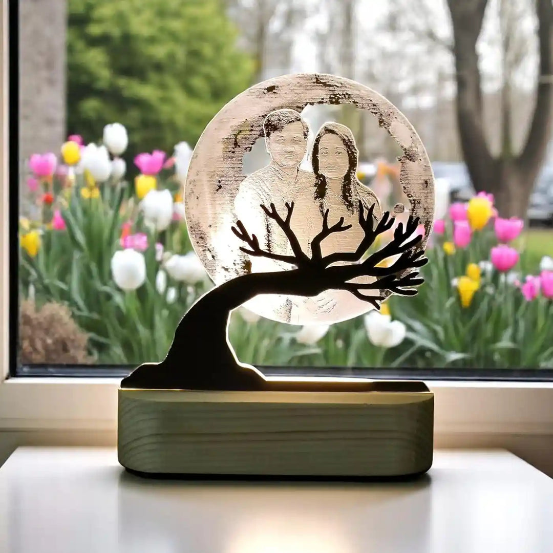 Photo Personalized Moon Design Acrylic Table Lamp