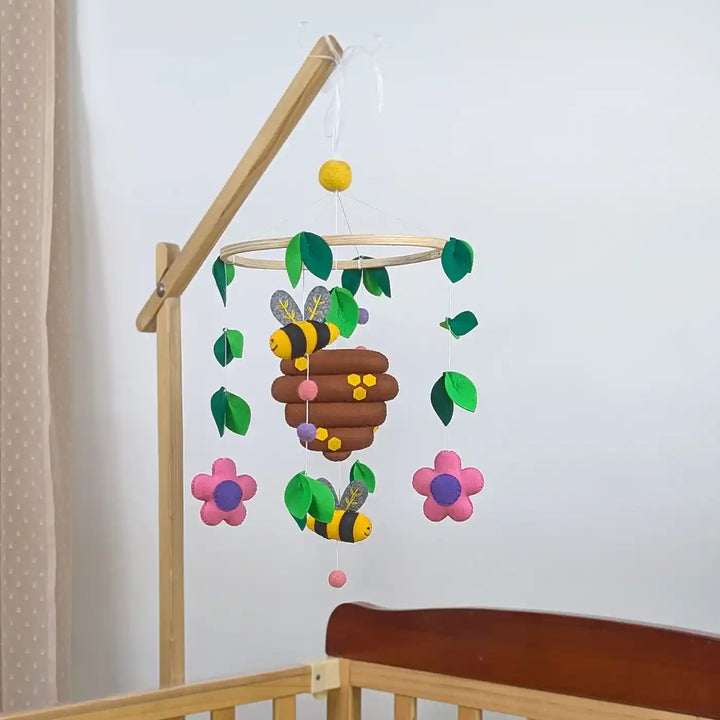 Handmade Honey Bee In The Garden Theme Felt Cot Mobile