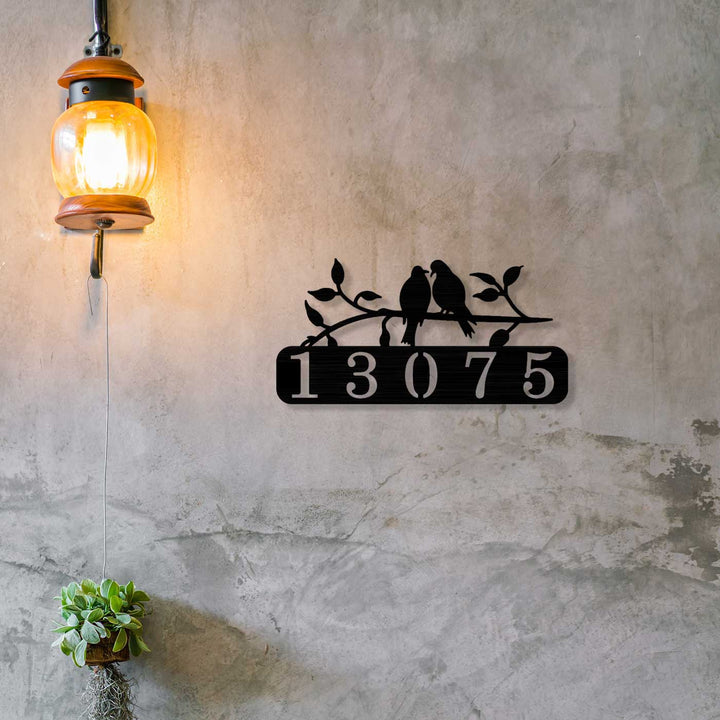 Personalized Laser Cut Birds Design Steel Name Plate
