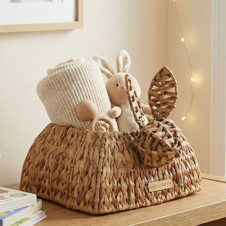 Handmade Water Hyacinth Bunny Rabbit Basket