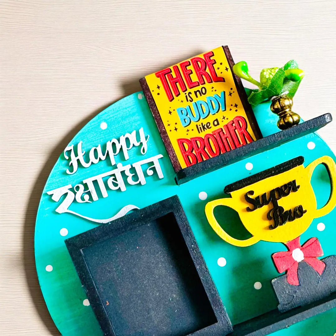 Photo Personalized "Super Bro" Miniature Shelf MDF Wood Fridge Magnet