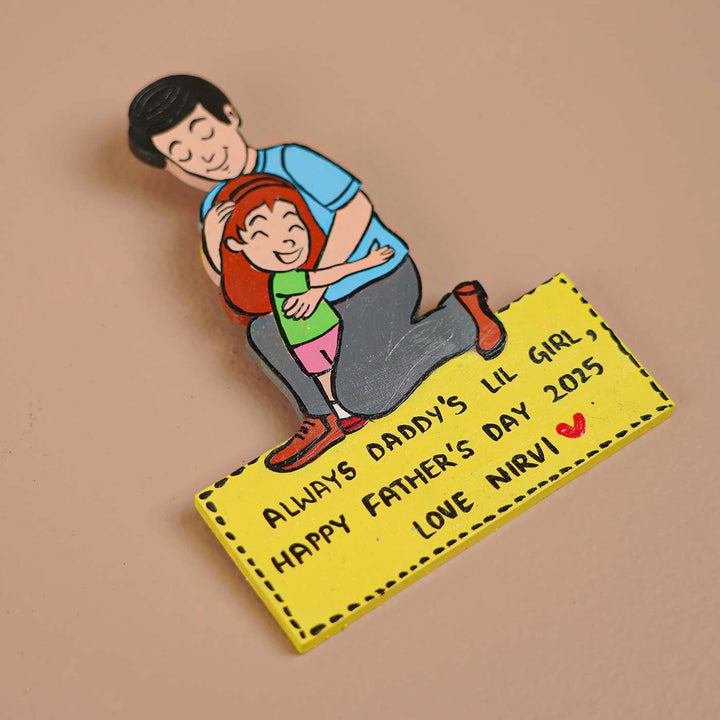 Personalized Caricature Cutout MDF Wood Fridge Magnet For Fathers
