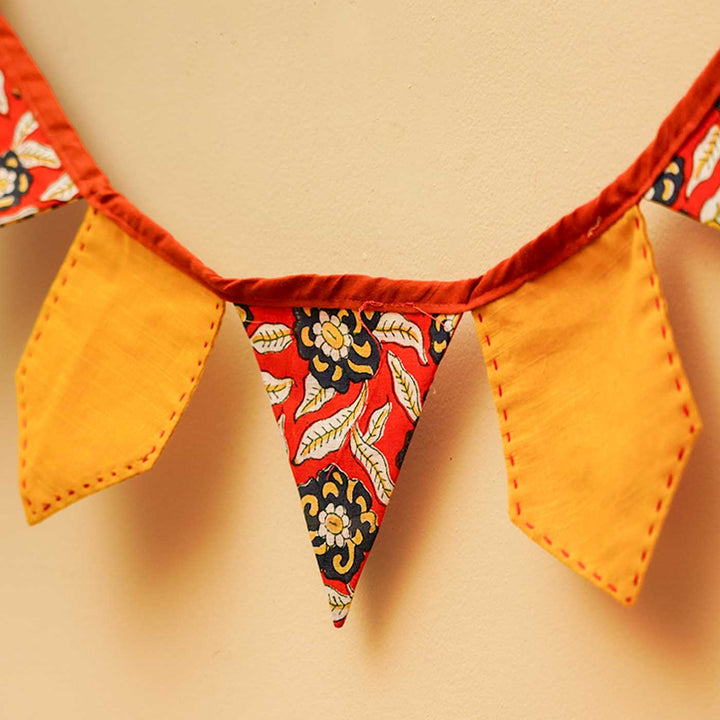 Handmade Yellow-Red Rangriti Fabric Toran