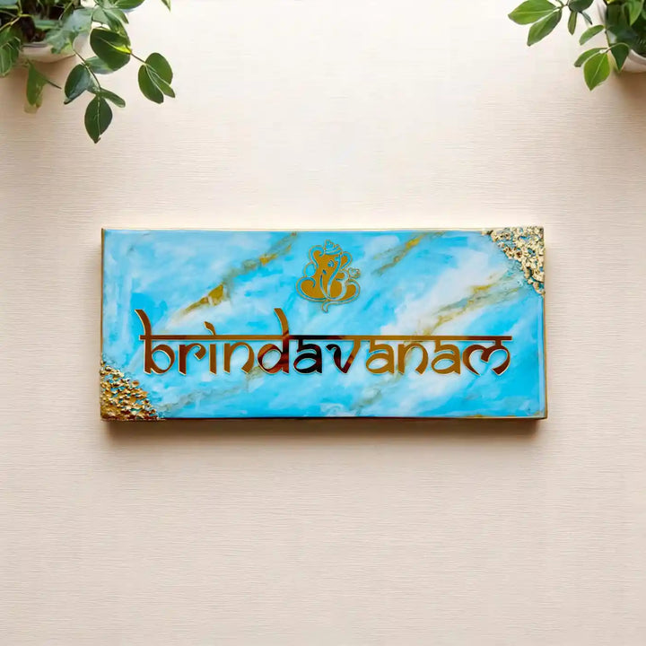 Personalized Blue & Gold Resin Name Plate