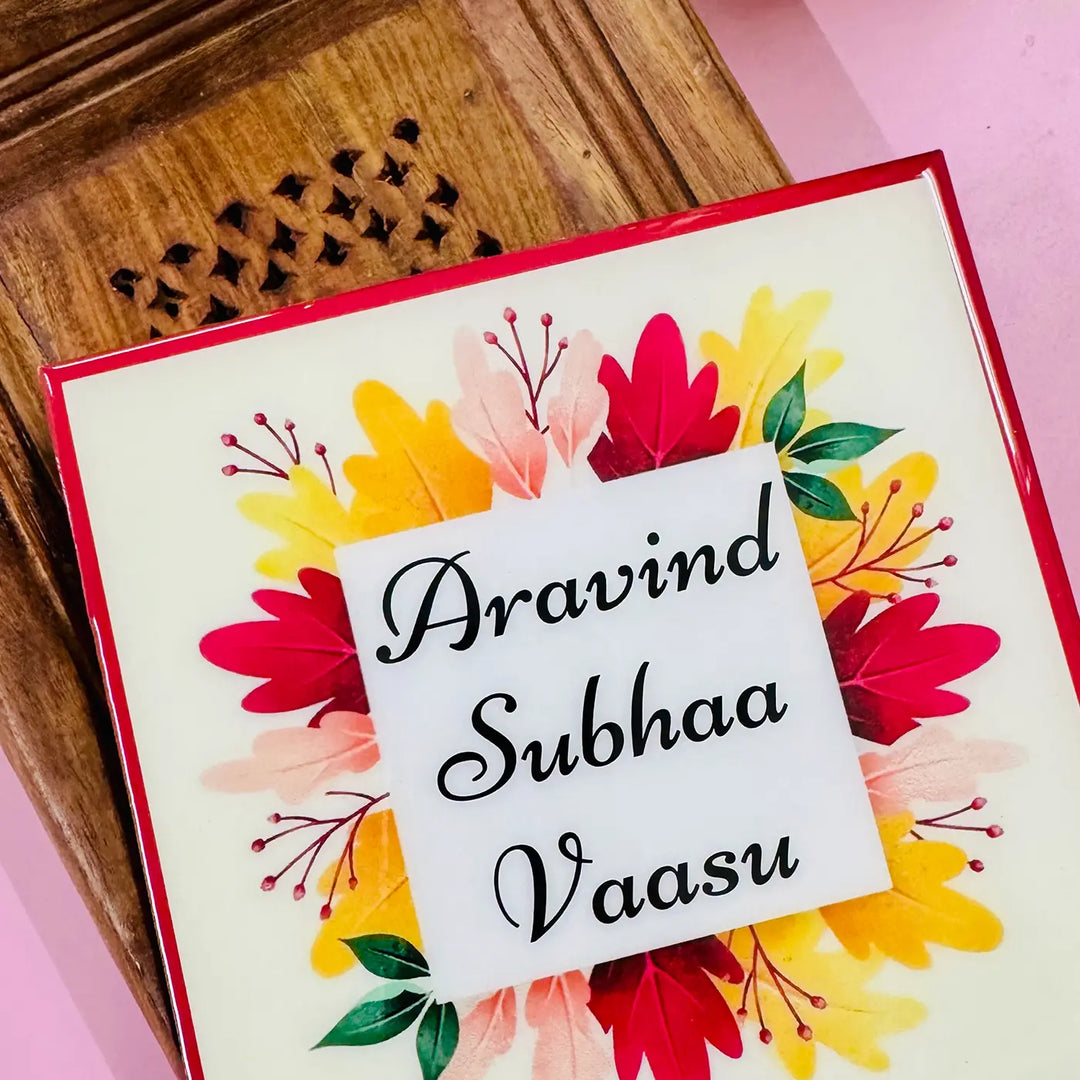 Personalized Leaves Theme Resin Name Plate