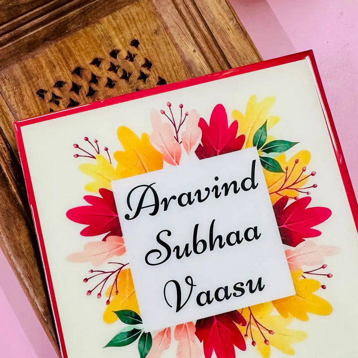 Personalized Leaves Theme Resin Name Plate
