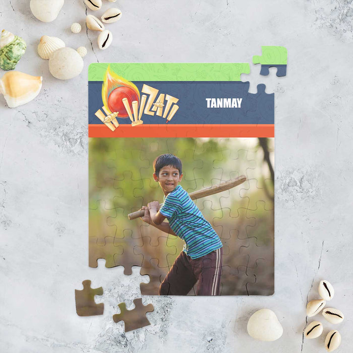 Photo Personalized Cricket Buzz Theme Acrylic Puzzle