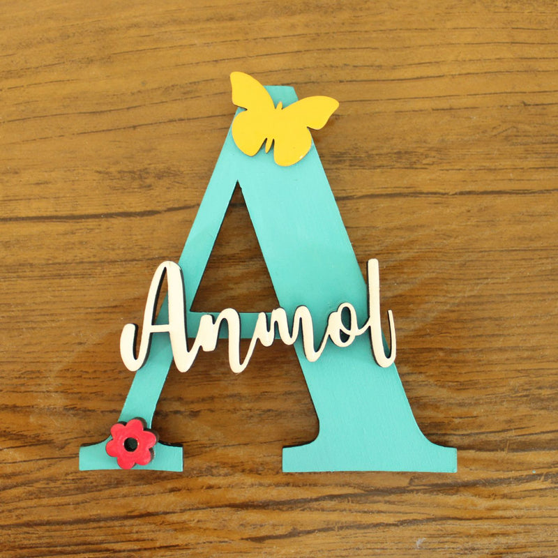 Handcrafted Personalized Name Initial Fridge Magnet