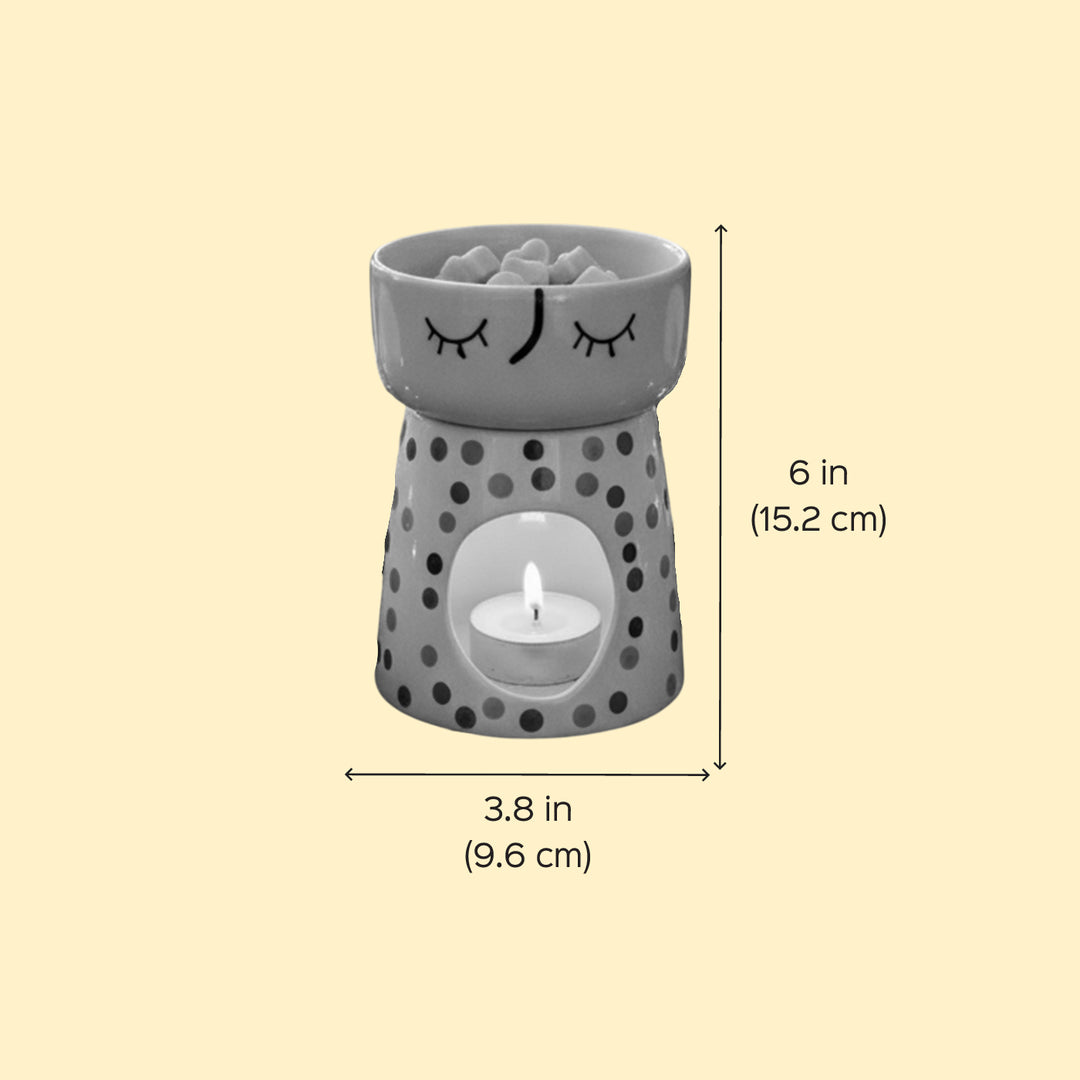 Handmade White Ceramic Aroma Diffuser For Christmas Decoration | Includes 10 Wax Melts, 1 Diffuser