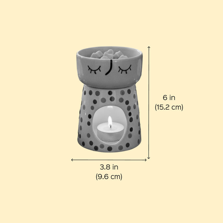 Handmade White Ceramic Aroma Diffuser For Christmas Decoration | Includes 10 Wax Melts, 1 Diffuser