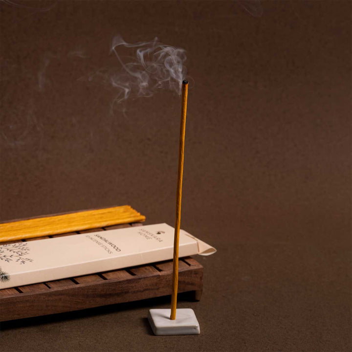 Handmade Sandalwood Natural Bamboo Free Incense Stick / Agarbatti | Set Of 10