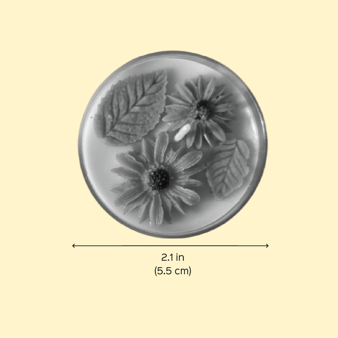 Handmade Round Sunflower Soy Wax Candles | Set Of 2