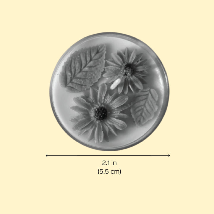 Handmade Round Sunflower Soy Wax Candles | Set Of 2