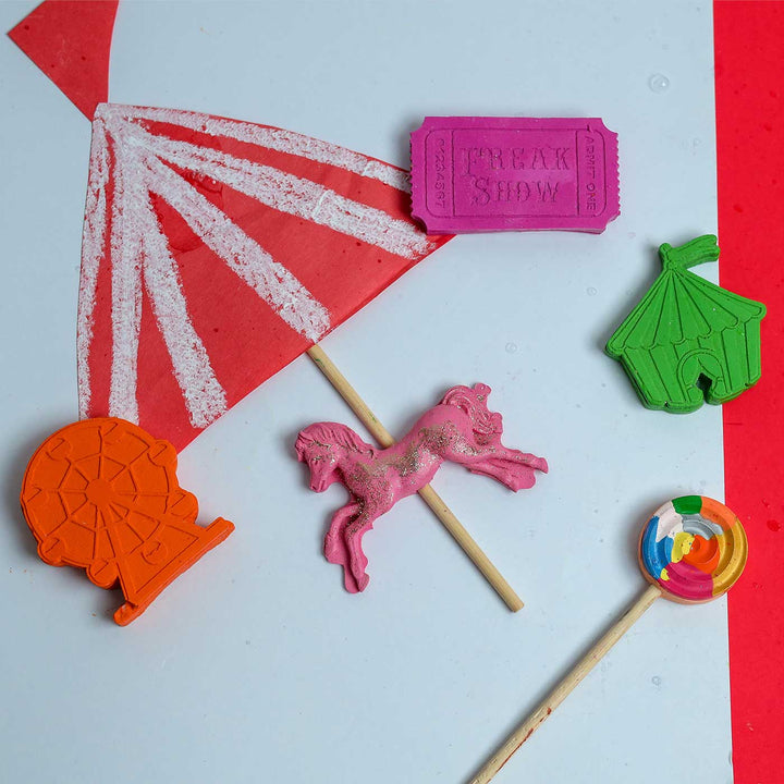 Handmade Non-Toxic Jumbo Carnival Crayons | Set Of 5