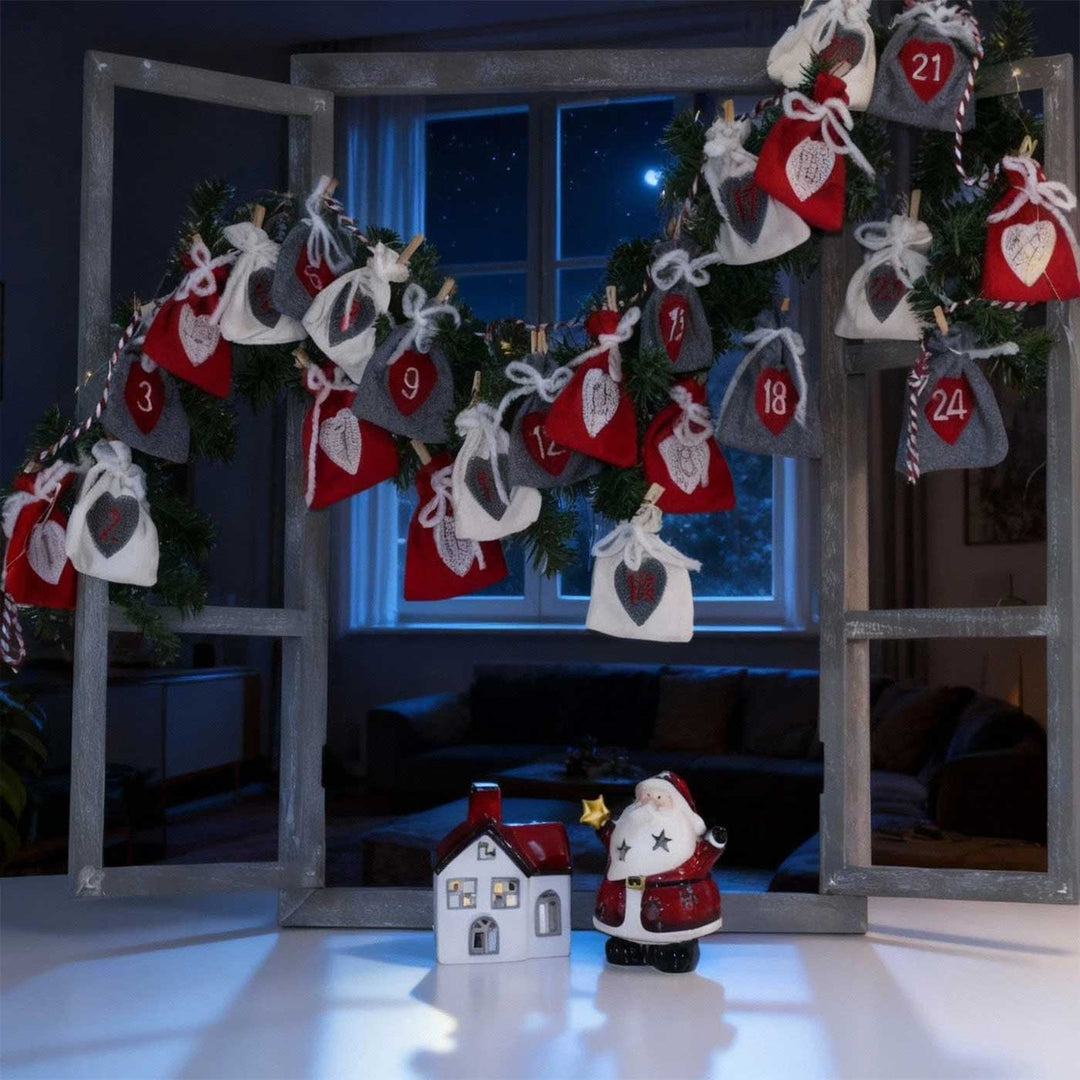 Handmade Felt 24 Days Of Joy Garland Advent Calendar