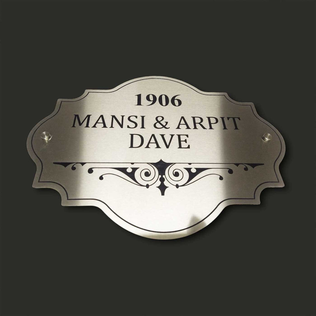 Personalized Engraved Elegant Stainless Steel Name Plate