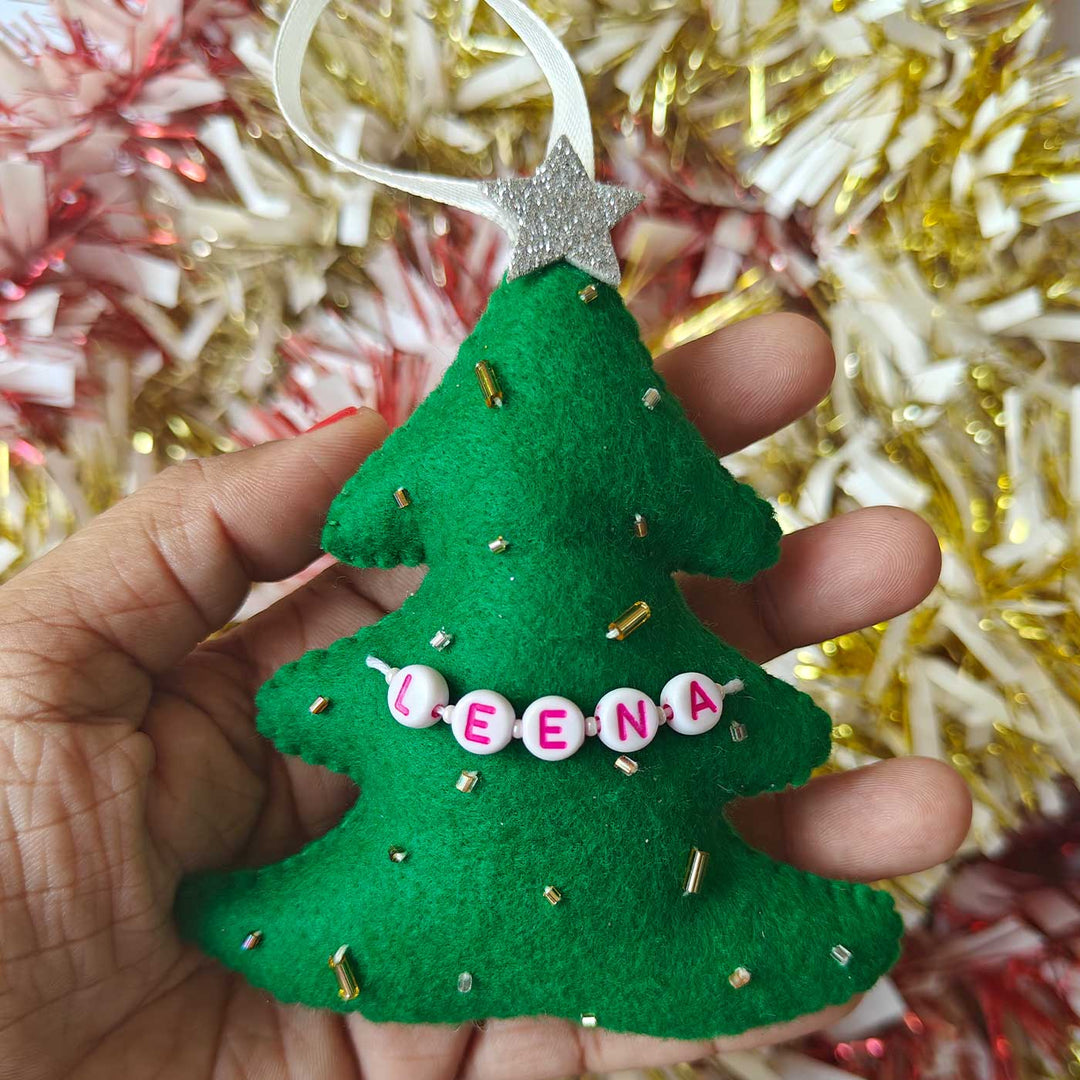 Personalized Felt Ornaments For Christmas Tree Decoration | Set Of 2