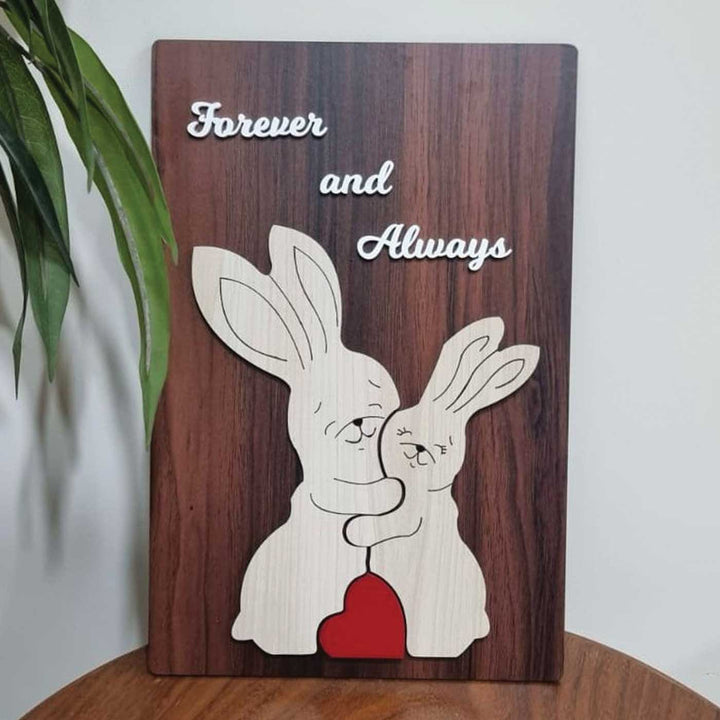 Personalized Rabbit Theme Wooden Decorative Plaque