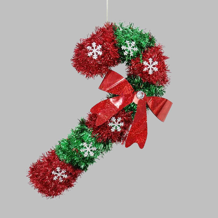 Handmade Streamer Candy Cane Ornaments For Christmas Tree Decoration