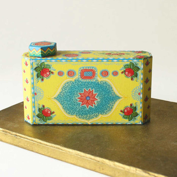Handmade Printed Yellow Mini Camera Design DIY Paper Photo Frame