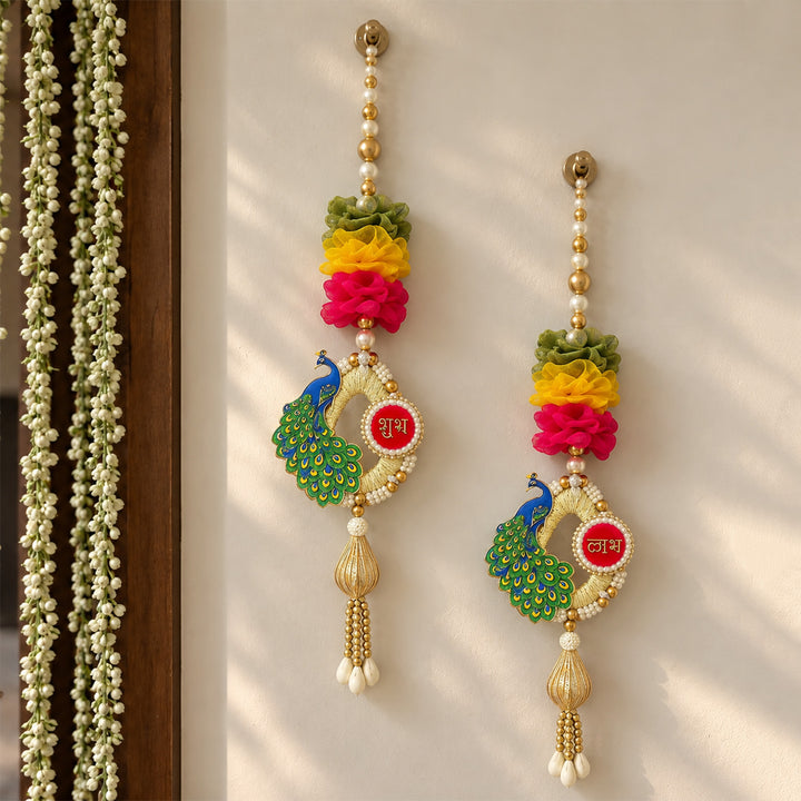 Handmade Decorative Peacock Shubh Labh Hanging