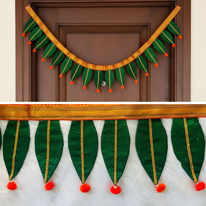 36 Inch | Handmade Ashok Patta Design Khun Fabric Toran