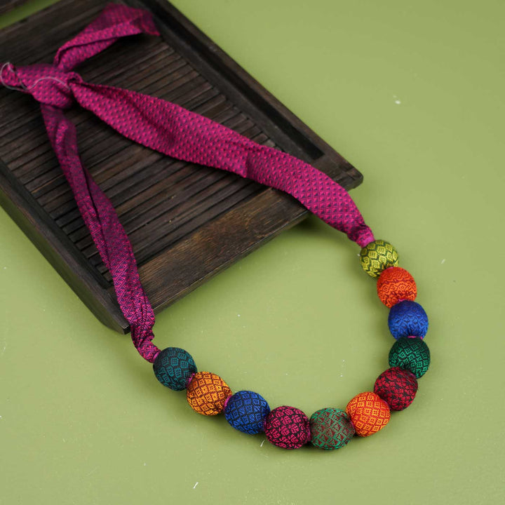Handmade Multicolor Classic Khunn Fabric Cotton Necklace