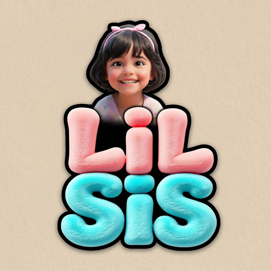 Photo Personalized "Lil Sis" Acrylic Fridge Magnet