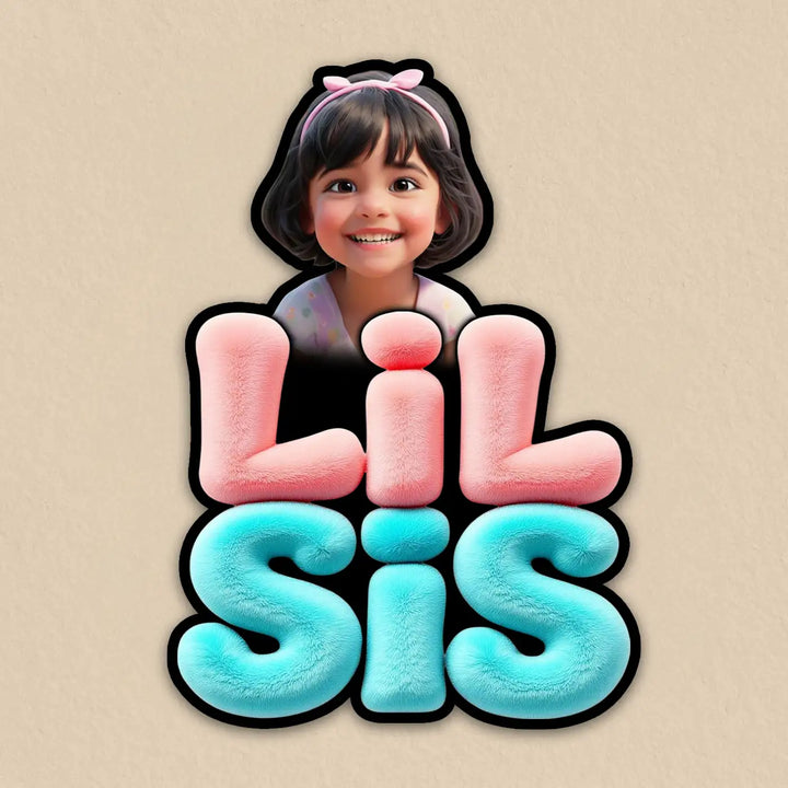 Photo Personalized "Lil Sis" Acrylic Fridge Magnet