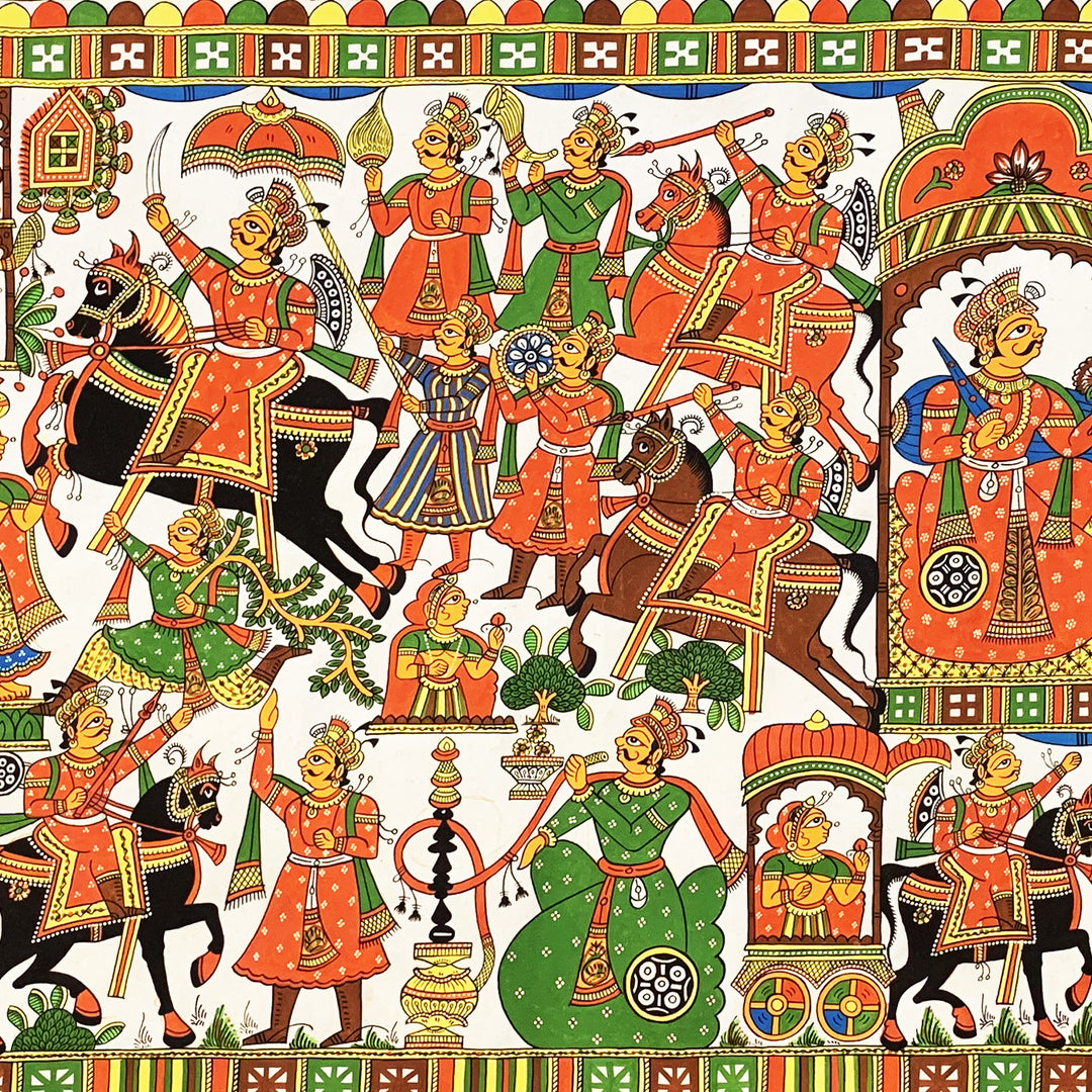 27 X 42 Inch | Story of Pabuji Paper Phad Painting
