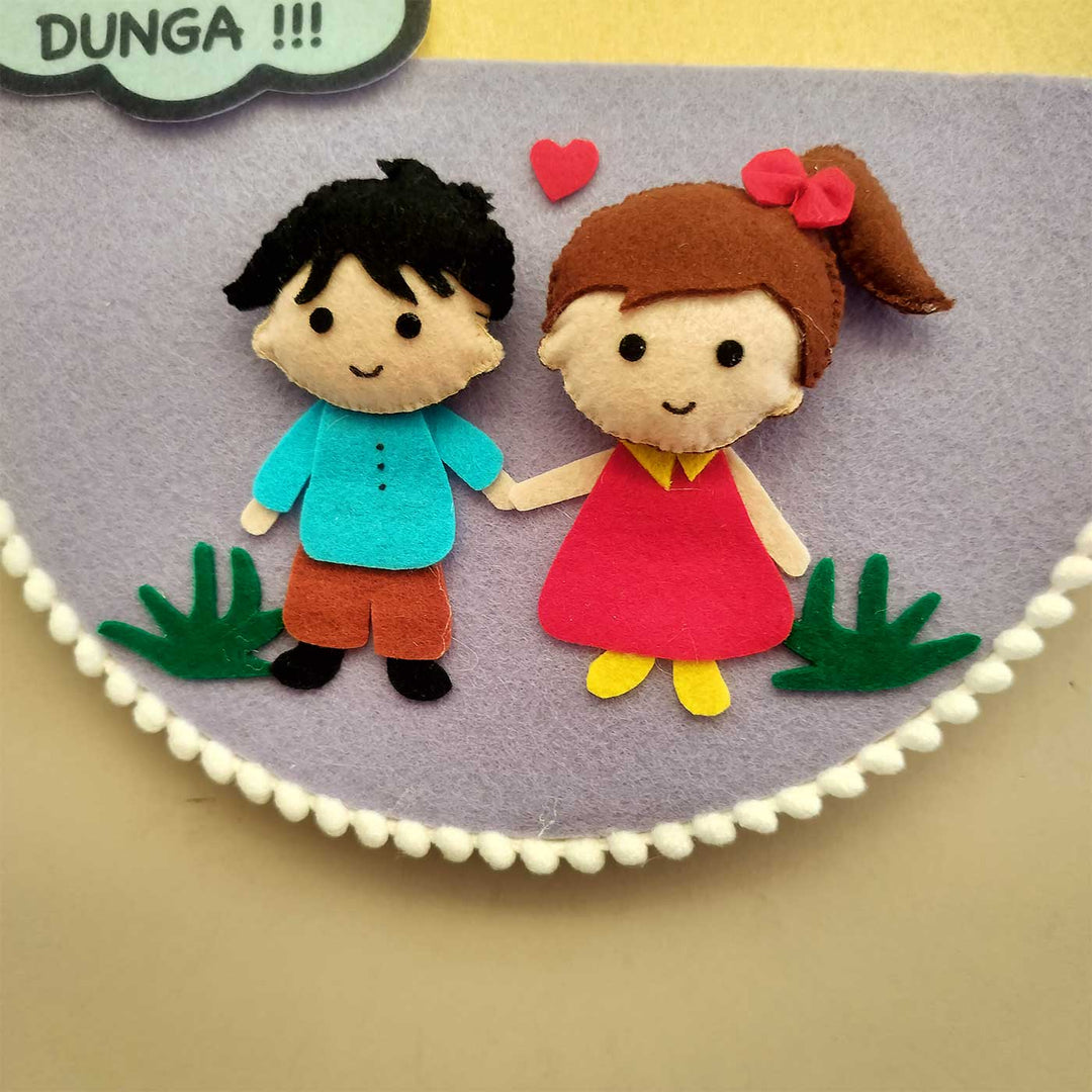 Handmade Funny 'Iss Baar Paise Nhi Dunga' Design Felt Decorative Plaque