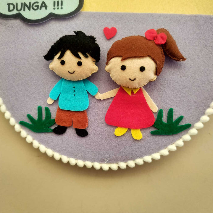 Handmade Funny 'Iss Baar Paise Nhi Dunga' Design Felt Decorative Plaque